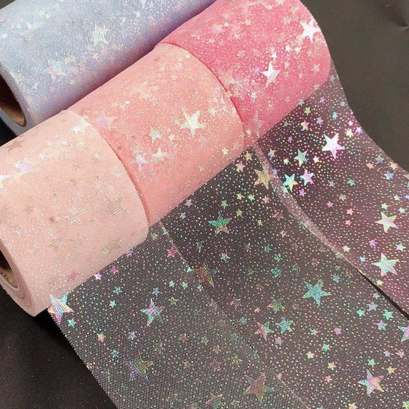 25yard 60mm Shinning Star Chunky Glitter Ribbon Blingbling Fabric Gift Package DIY Hair Bows Material Sewing Accessories | Дом и сад