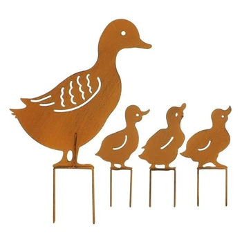

Garden Silhouette Stakes 4 Pcs Animal Shape European Retro Decoration Plugs Inserted for Lawn Home Wedding Party