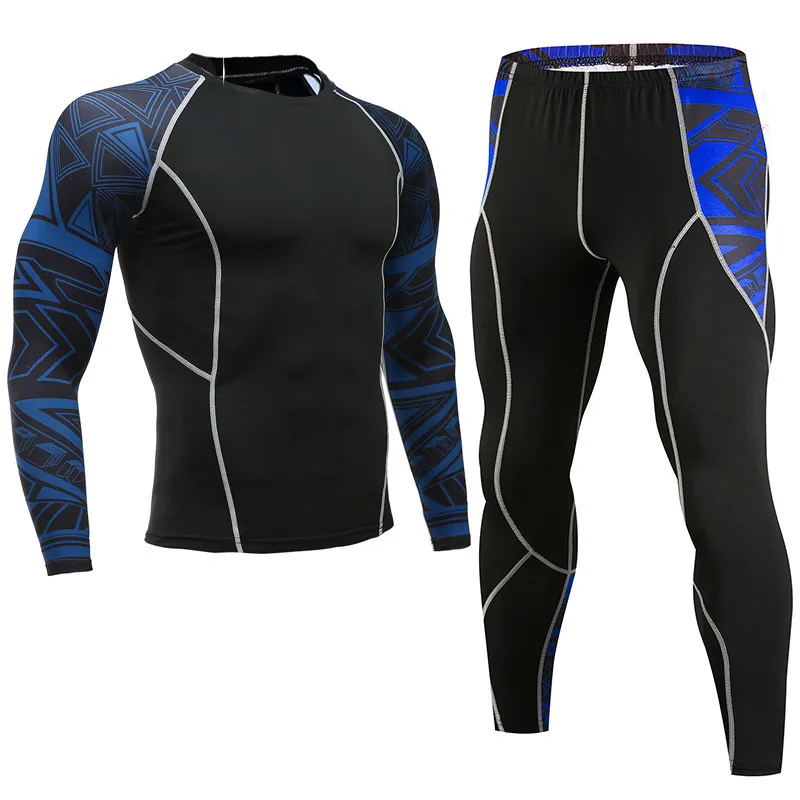 Mma rashguard Мужская многофункциональная футболка для фитнеса набор с 3d принтом Мужские брюки мужские брюки rashguard комплект - Цвет: Suit3