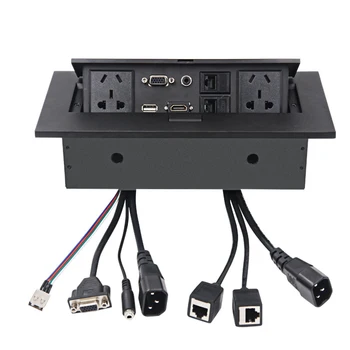 

Socket Multimedia Tabletop Socket Conference Socket Multiple Interface For Office Conference Charging Zinc Alloy