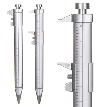 

1PC 0.5mm Nib Plastic Ballpoint Vernier Caliber Roller Pen with Scale Ruler Stationery Measuring Writing Gift Scale Ruler Pen