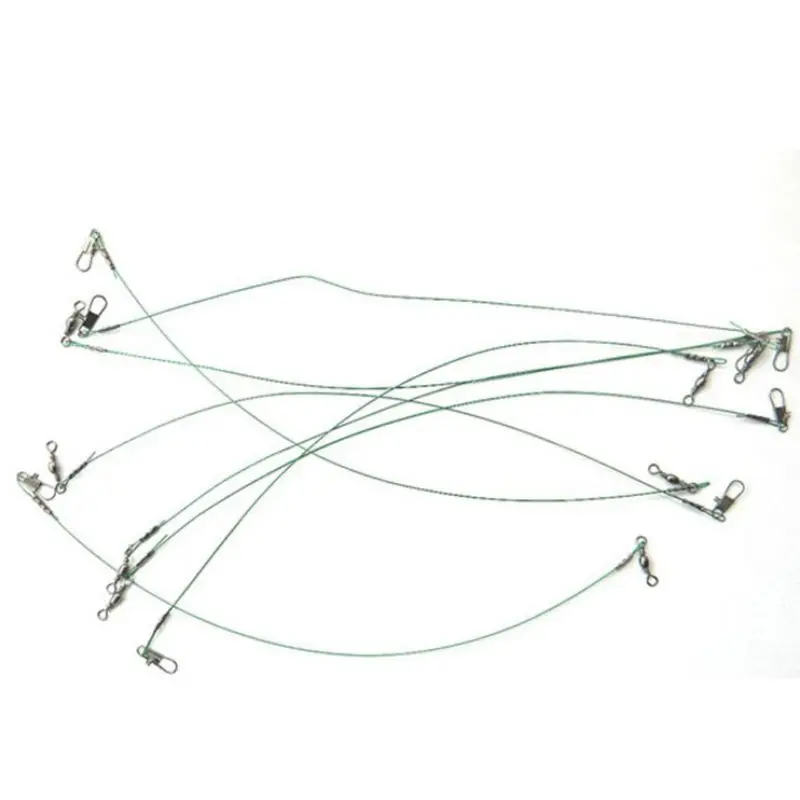 

100pcs/lot Anti-bite Fishing Wire Line Leash Lure Fishhook Line Trace Wire Leader Swivel Stainless Steel Rolling Swivels