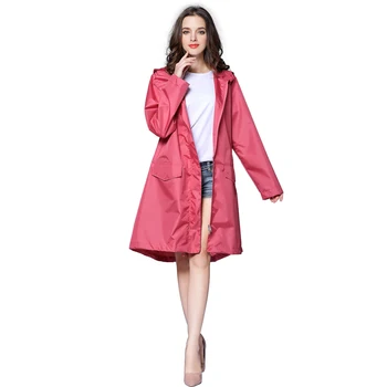 

Beauty Waterproof Raincoat Women Rain Jacket Zipper Hooded Outdoor Impermeable Rain Coat Long Style Rainwear Poncho CC50YY