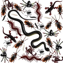 148 Pcs Set Simulation Plastic Bugs Fake Spiders Scorpion Flies Bat Snake for Halloween Party Favors Decoration Novelty Gag Toys(China)