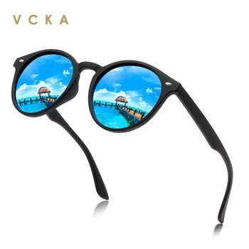 

VCKA 2020 New Brand Design Polarized Round SunglassesTR90 Men Accessories Frame Eyewear Male Sun Glasses for men UV400 Oculos