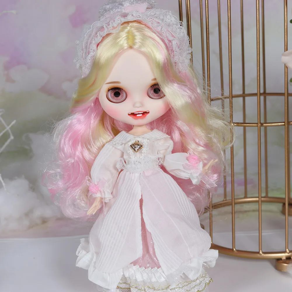 ICY Blyth Doll Pouting and Smilling Mouth Carved lips Matte face Joint body 1/6 bjd,licca,jerryberry,pullip - Цвет: Simona