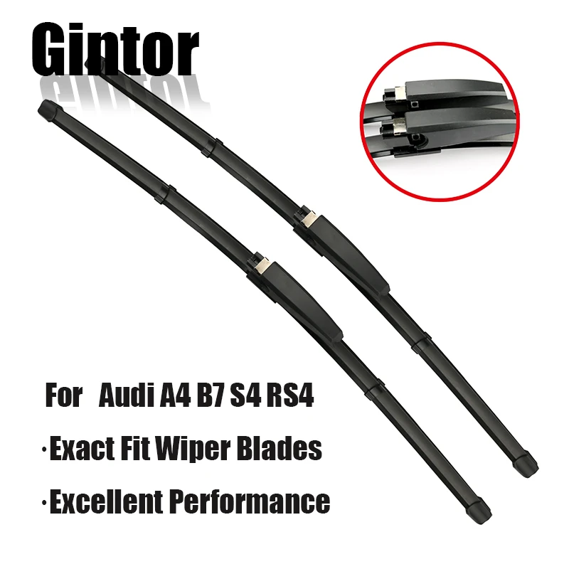 Gintor Car Accesiores Wiper Lhd Front Wiper Blades For Audi A4 B7 S4 Rs4 2004 2008 Windshield