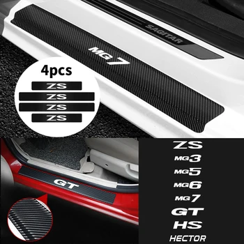 

4x Car styling Carbon Door Threshold Protector Sticker for MG ZS MG 3 MG 5 MG 6 MG 7 GT HS HECTOR Car Door Sill Decor Accessorie