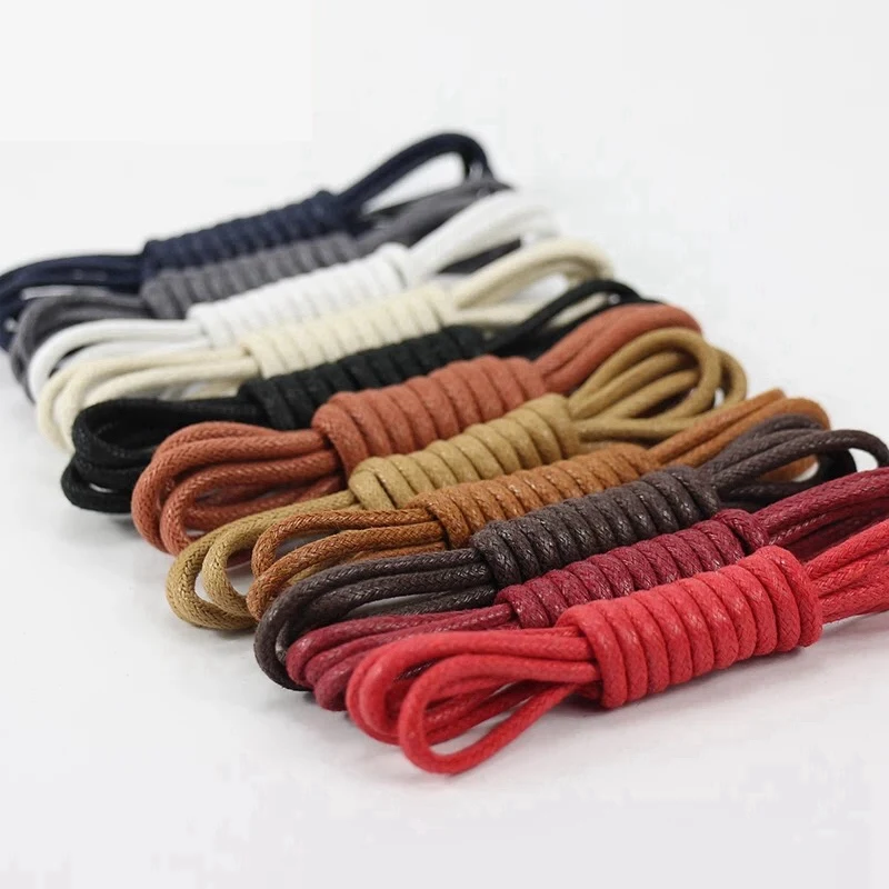 

1Pair Leather Shoelaces Cotton Waxed Shoelaces Round Shoe laces Boot Shoes Laces Waterproof Leather Shoelace For Shoes Strings