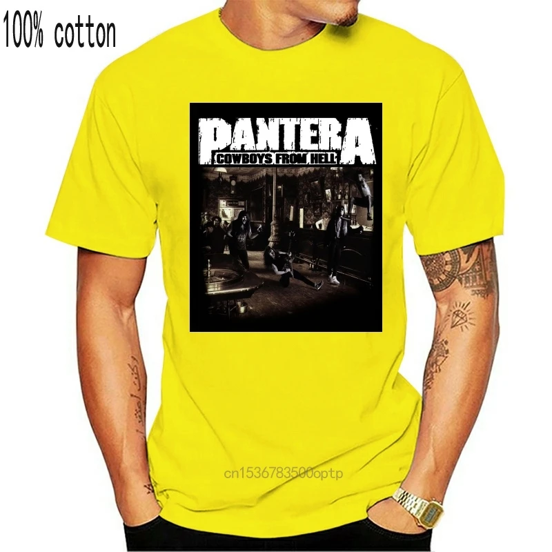 Футболка Pantera Cowboys из Hell 1990 Черная Мужская футболка рок-группы с принтом музыки