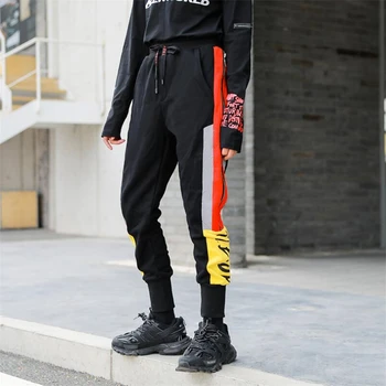 

European tide brand fashion letter printing Pant For Women Patchwork Hip hop harem pants Spring Autumn Female Harajuku Clothing