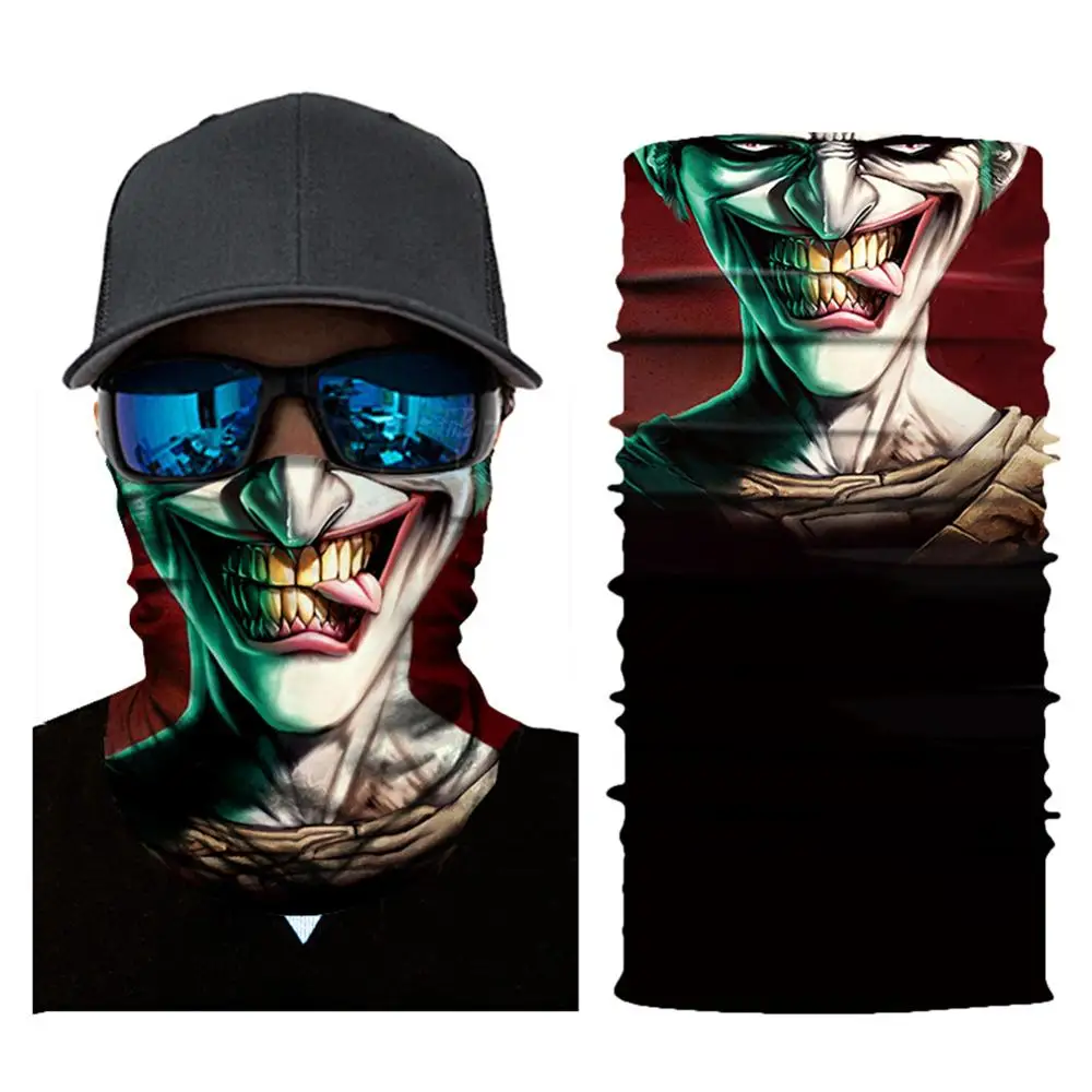 3D бесшовная Балаклава волшебный шарф для шеи маска для лица Призрак Череп Скелет голова бандана щит головной убор Бандана для мужчин велосипед - Цвет: Бежевый