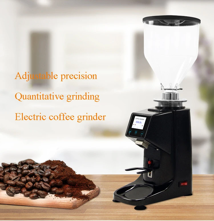 Commercial Coffee Grinder Espresso Coffee Grinder Electric Electronic Control Quantitative Display Temperature Household Coffee Bean Grinder 