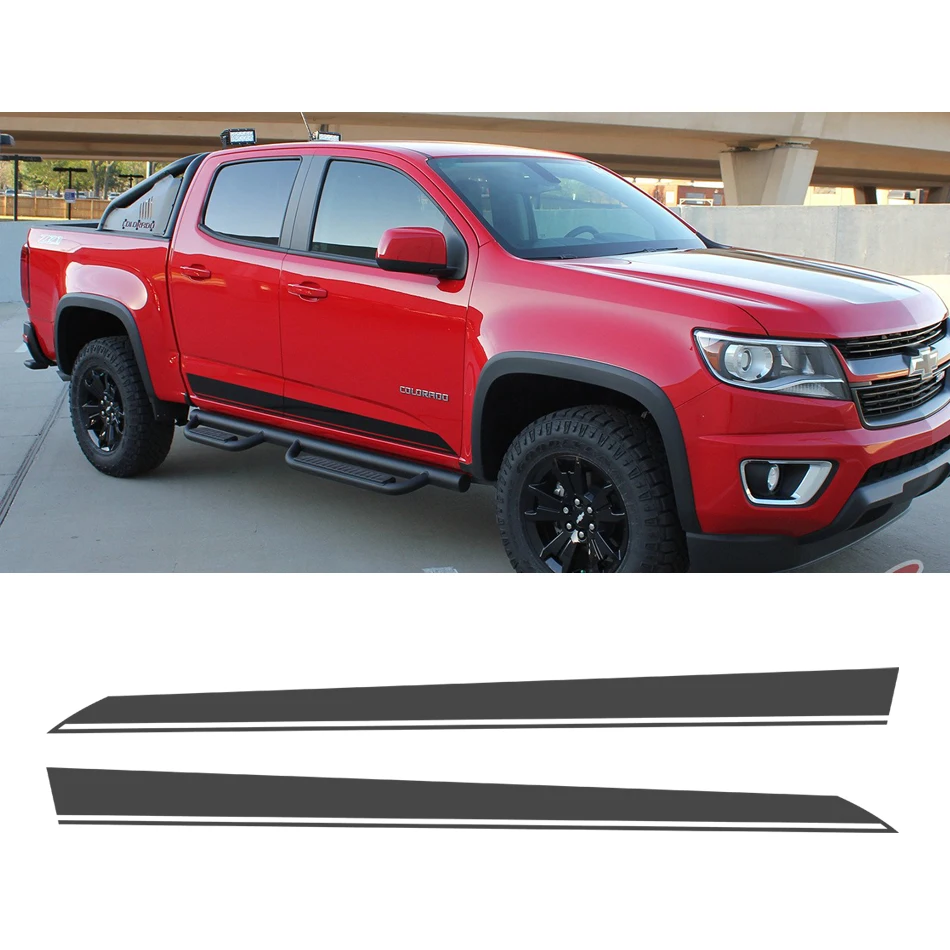 2 Pcs side and tail stripe graphic Vinyl sticker for Colorado double cab 2015 2016 2017 2018 2019 | Автомобили и мотоциклы