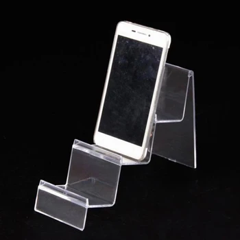 

Clear Acrylic Three Layers Mobile Phone Holder Cellphone Rack Wallet Stand Creative Phone Storage Shelf Home Supplies