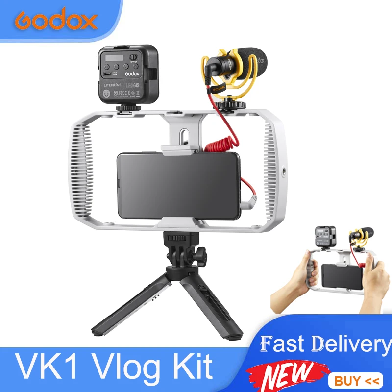 

GODOX Vlog Kit фотография кролик клетка видео Rig Live оборудование светодиодный Ной подсветкой микрофон держатель