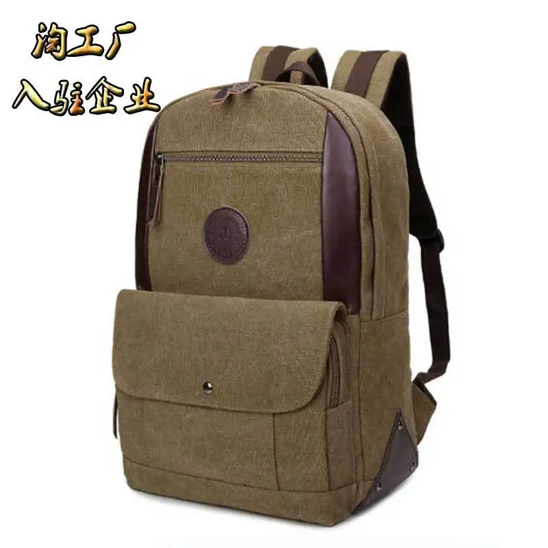 

New Style Retro Canvas Bag Men Backpack Large Capacity Sports Backpack Hot Sales Computer Bag