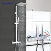 ROVATE Bathroom Thermostatic Shower Set, Constant Temperature Control Bath Faucet Shower System,Brass Chrome 1