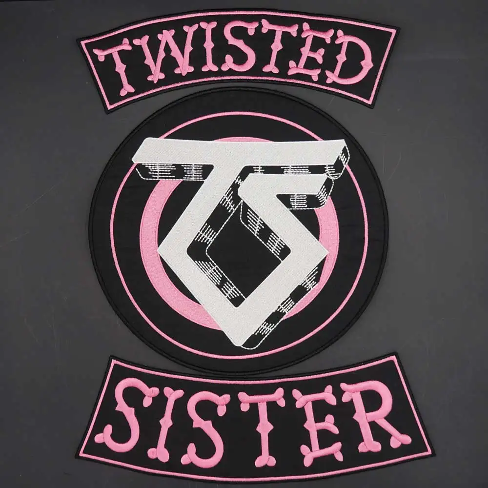 Twisted Sister Утюг на мотоциклетные байкерские одежда с большими Размеры вышивальный