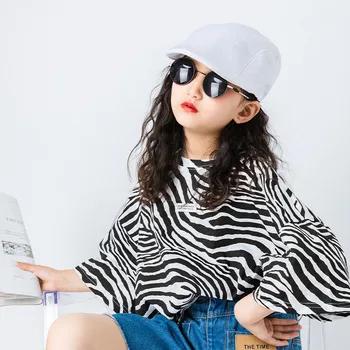 

Baby Girl T-shirt 2020 Summer New Korean Children's Zebra Short-sleeved Shirt Round Neck Wild Loose Bottoming Shirt Tide