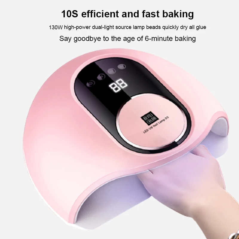 

BEVILI COLOR Nail Lamp 130W Nail Phototherapy Machine Quick-drying Lamp Nail Polish Glue LED 42 Lamp Beads Nail Dryers Manicure