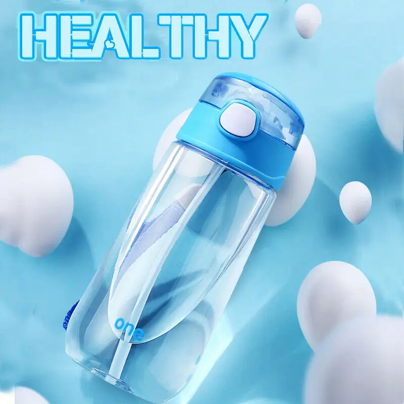 

Newest Hot Sales Portable Kids Boys Girls Sport School Drinking Juice Straw Water Bottle Cup 500ML 2 Color Optional