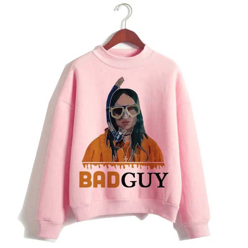 Billie eilish Толстовка для женщин harajuku мода billie eilish ulzzang розовый принт Женская одежда Графический мультфильм кавайный капюшон