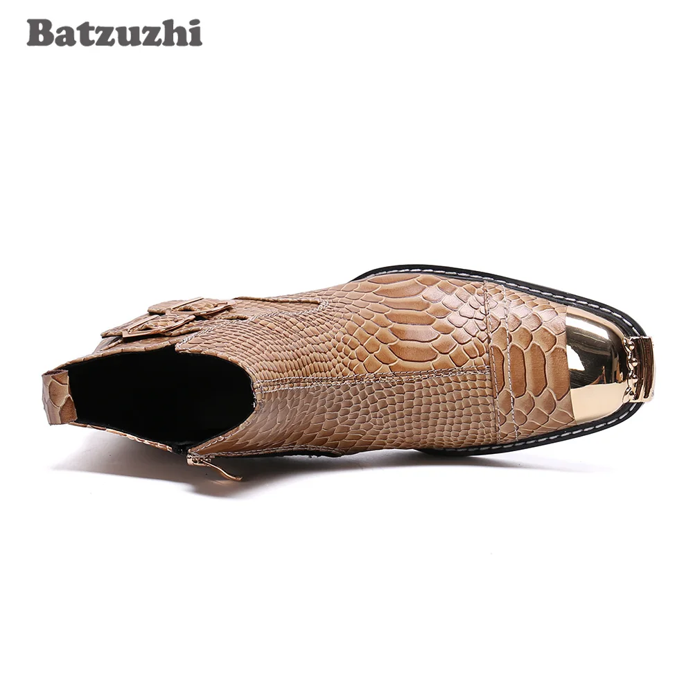 Batzuzhi Luxury Men Boots Fashion Male Leather Shoes Business Ankle Boot Big Size 38-46 Footwear Party Business botas hombre, 12