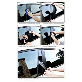 

8pcs Window Pillar Cover Black SIde For Honda HRV HR-V 2016-2020 Right