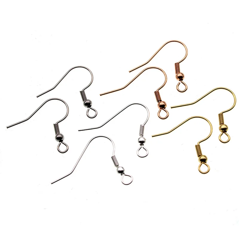 

50pcs Silver Stainless Steel Earring Hooks for Jewelry Findings & Components Earring Wires Clasps DIY Jewelry Making Accessories