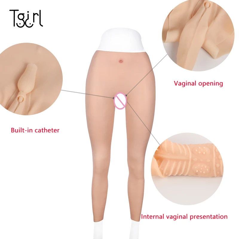 Tgirl реалистичные полностью силиконовые искусственная вагина трусики для