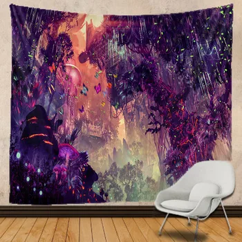 

Dream forest tapestry Indian Mandala Witchcraft Hippie Tapestry Boho decor Macrame Wall Hanging Tapestry