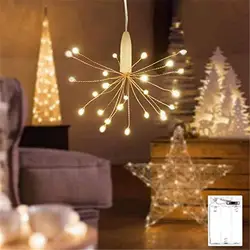 LED Firework Fairy Lights 25 LED Warm White Fireworks Light Battery Operated DIY Fairy Lights for Christmas Garden Party Wedding