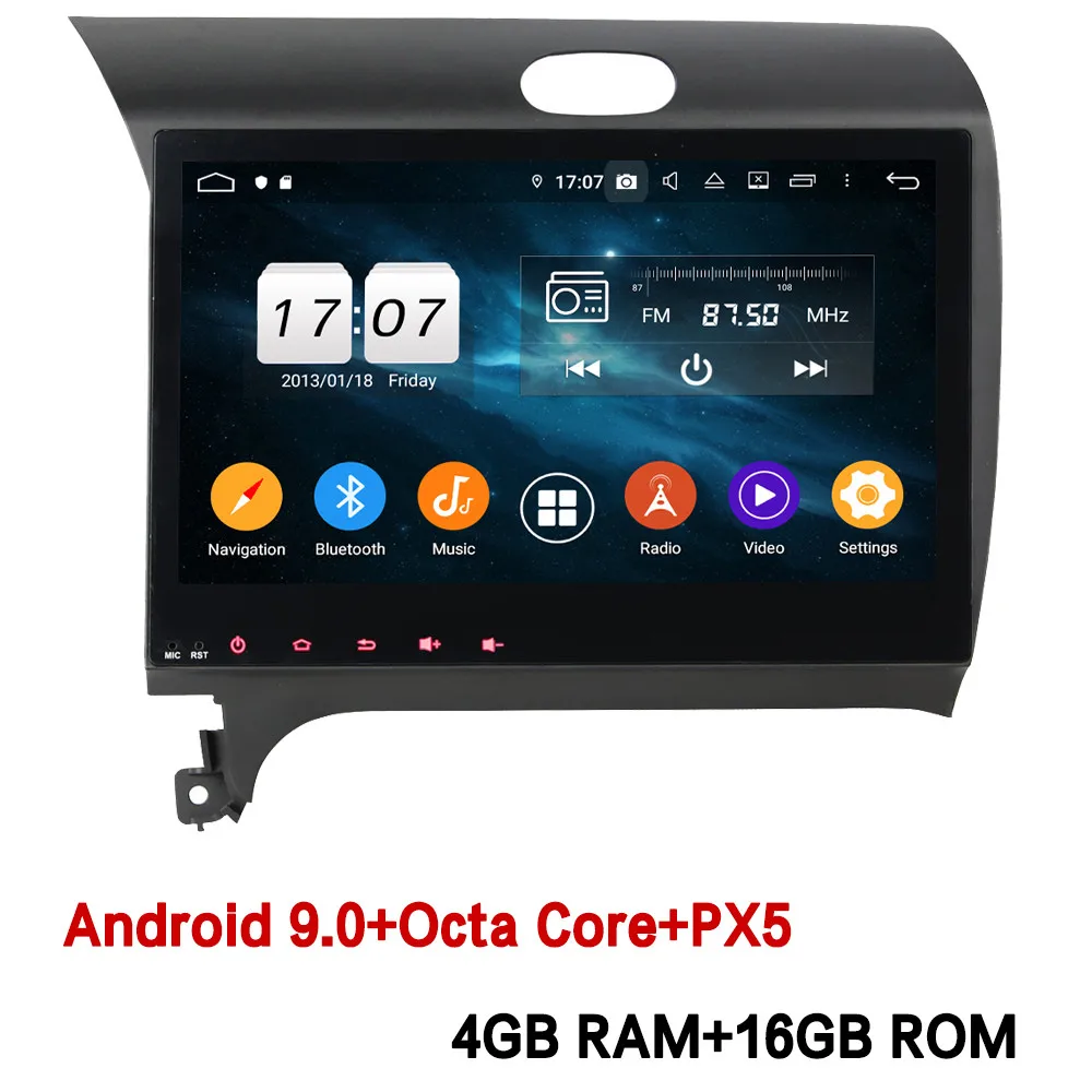 Klyde 10," ips 4G Android 9 Восьмиядерный 4 Гб ОЗУ 64 Гб ПЗУ DSP автомобильный DVD мультимедийный плеер стерео для Kia K3 Cerato Forte 2012 - Цвет: 4GB RAM x 16GB ROM
