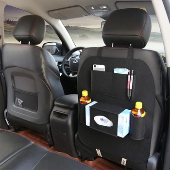 

2Pcs/Set Universal Car Back Seat Organizer Storage Bag Wool Felt Auto Backseat Protector Cover Pockets Car Accessories For kids