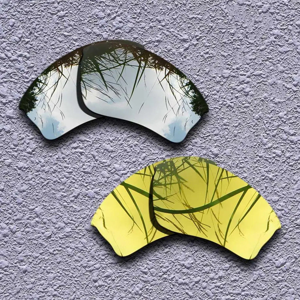 2 Pairs Polarized Replacement Lenses for Oakley Half Jacket XLJ Sunglasses- Multiple Choices - Цвет линз: Silver-Golden