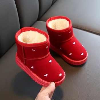 

Winter Kids Baby Girls Shoes Plush Thickened Warm Children Snow Boots Shoes Casual Thicker Sole Non-slip Boys Cotton Boots E132