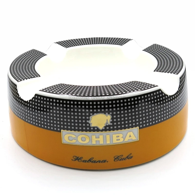 COHIBA 4 слота изящный фарфоровый стол для сигарет Пепельница улицы держатель