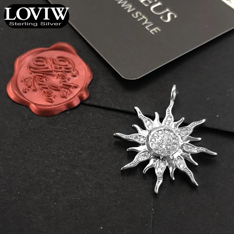 Кулон солнце Белый CZ со стразами, Фирменная Новинка Модные украшения Thomas SABOR Стиль в богемном стиле 925 пробы серебра, подарок для женщины, Для мужчин