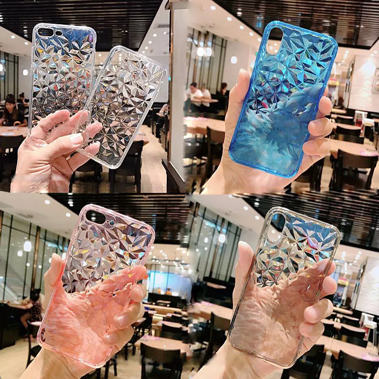 3D бриллиант прозрачный мягкий TPU чехол для samsung Galaxy S10 чехол для samsung S9 плюс S8 A6 A8 A9 A7 A50 A70 A20 A40 чехол