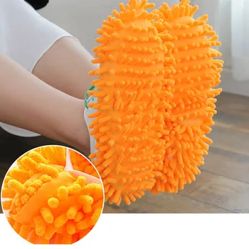 

chenille lazy mop slippers cover clean floor removable and washable slippers Multifunction Floor Dust Cleaning Slipper