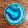 1pcs 70-90g Red Blue Purple Crystal AGATE SLAB Geode Amethyst Crystal Mineral Coaster Electroplated Edging Geode Agate slice 4