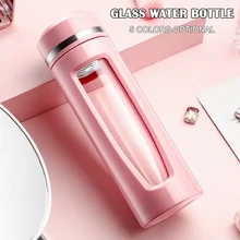 Стеклянная бутылка для воды изолированный короткий герметичный чайник Портативный с чайным впрыскивателем для домашнего офиса D6