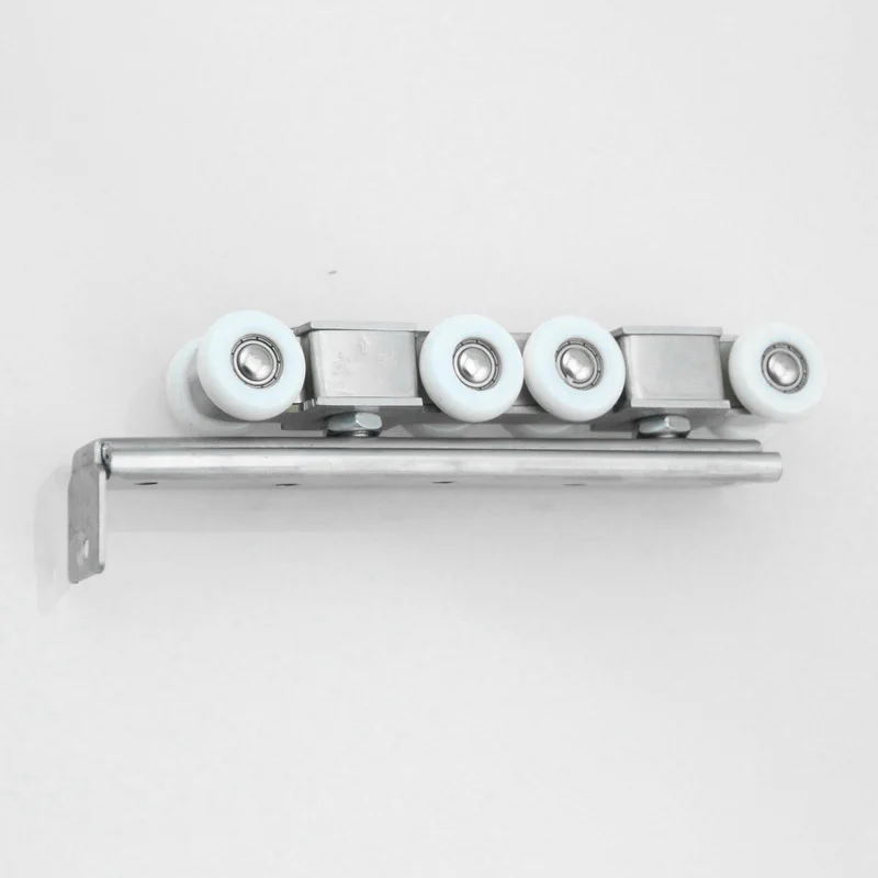 

2x Set Hanging Shower Door Double Rod Rollers Runners Pulleys Hanging Wheel Rail