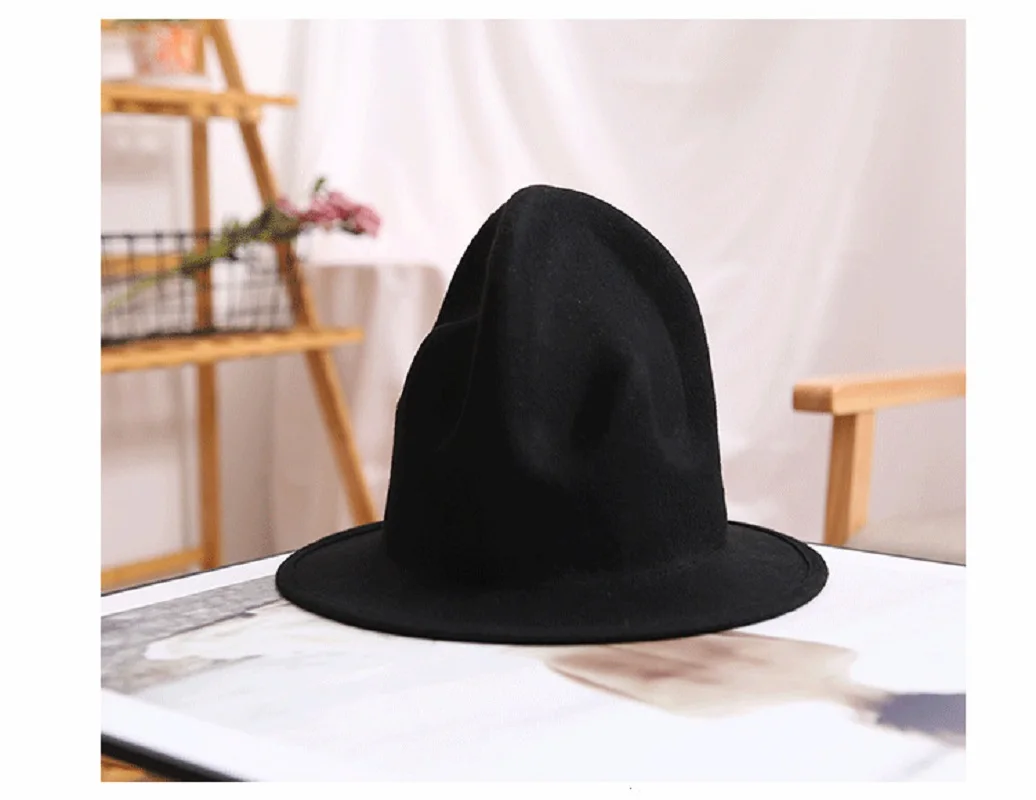 High Quality hat felt fedora hat for woman men hats black top hat Male 100% Australia Wool Cap trilbies