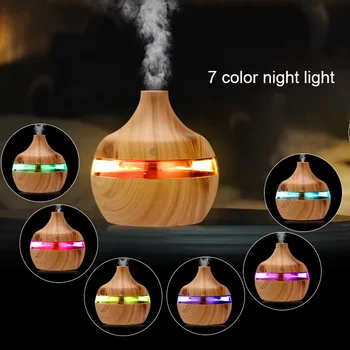 

New Electric Humidifier Essential Aroma Oil Diffuser Ultrasonic Wood Grain Air Humidifier Usb Mini Mist Maker Led Light For Home