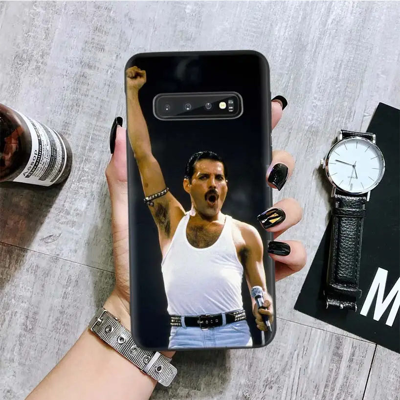 Queen Фредди Меркьюри черный чехол для телефона samsung Galaxy S10+ Plus Lite Note 10 9 8 S9 S8 J4 J6+ Plus S7 S6 Edge Capa - Цвет: BA089-8