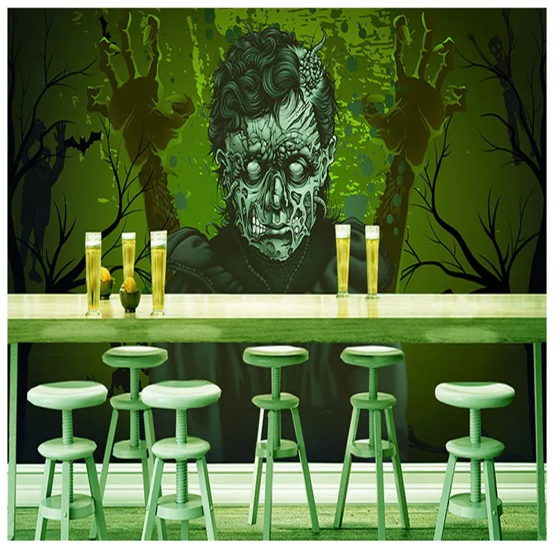 Drop Shipping Custom Photo Wallpaper Horror Theme Hand Painted Graffiti Wallpaper Gloomy Devil Bar Internet Cafes Ktv Mural Wallpapers Aliexpress