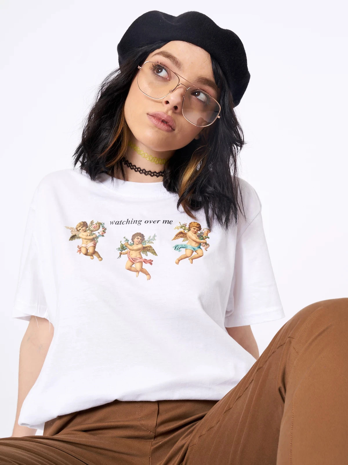 Watching Over Me Angels T Shirt Women 