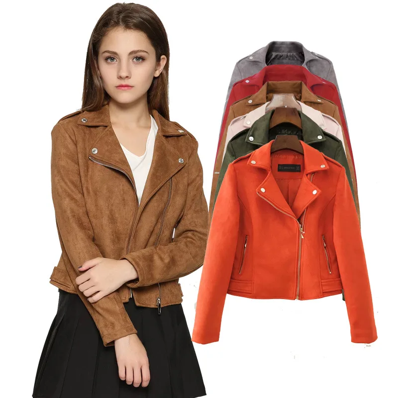 

Long-term Autumn And Winter WOMEN'S Dress New Style Short Locomotive Leather Jacket Suede Coat Women's